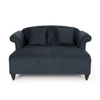 Divanetto con chaise longue imbottito in tessuto color Antracite 66 con gambe in betulla