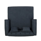 Divanetto con chaise longue imbottito in tessuto color Antracite 66 con gambe in betulla
