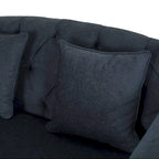 Divanetto con chaise longue imbottito in tessuto color Antracite 66 con gambe in betulla