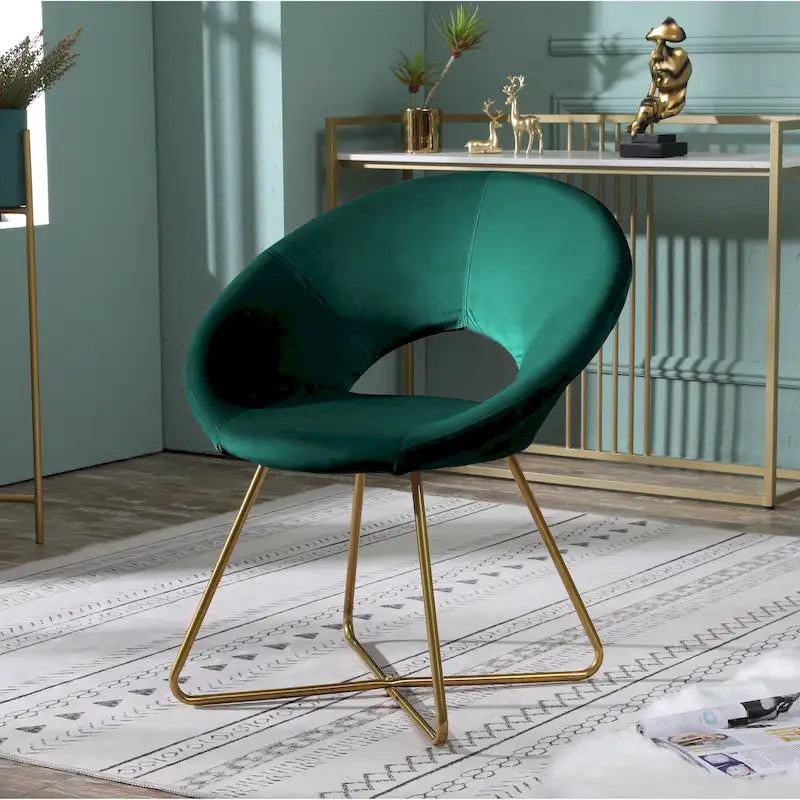 Poltrona imbottita in poliestere da 28" con base dorata