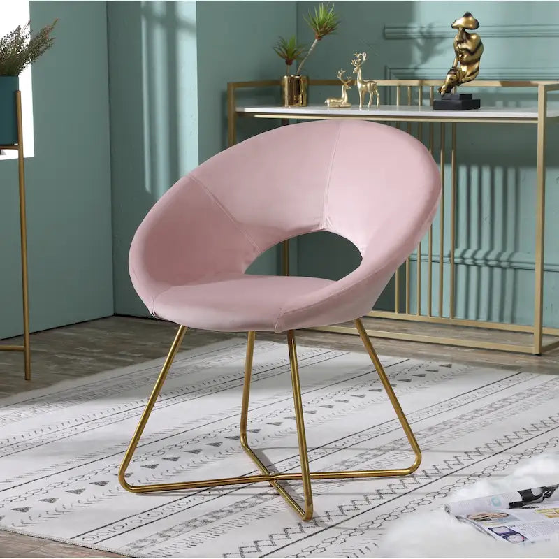 Poltrona imbottita in poliestere da 28" con base dorata