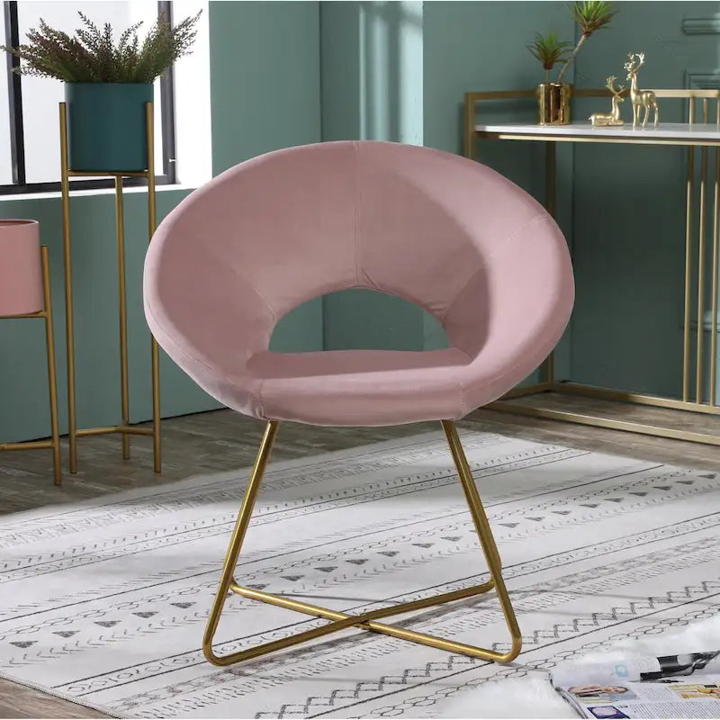 Poltrona imbottita in poliestere da 28" con base dorata