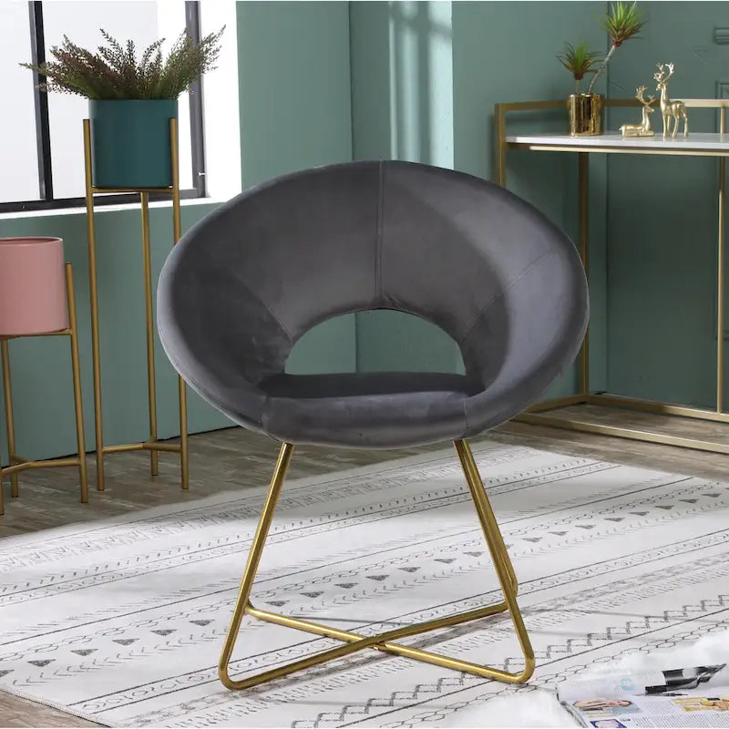 Poltrona imbottita in poliestere da 28" con base dorata