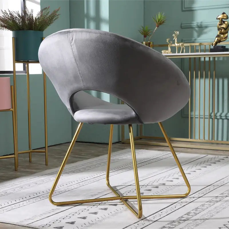 Poltrona imbottita in poliestere da 28" con base dorata