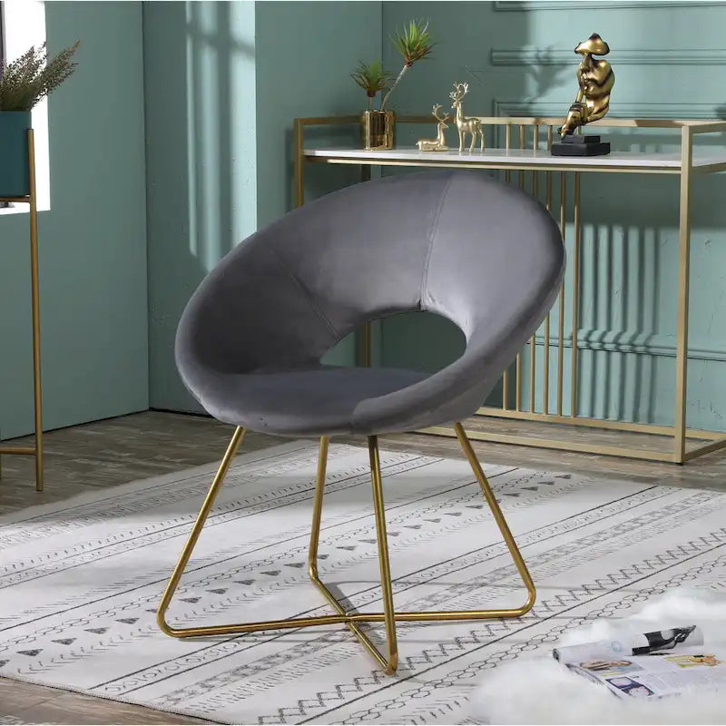 Poltrona imbottita in poliestere da 28" con base dorata