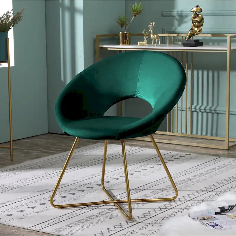 Poltrona imbottita in poliestere da 28" con base dorata