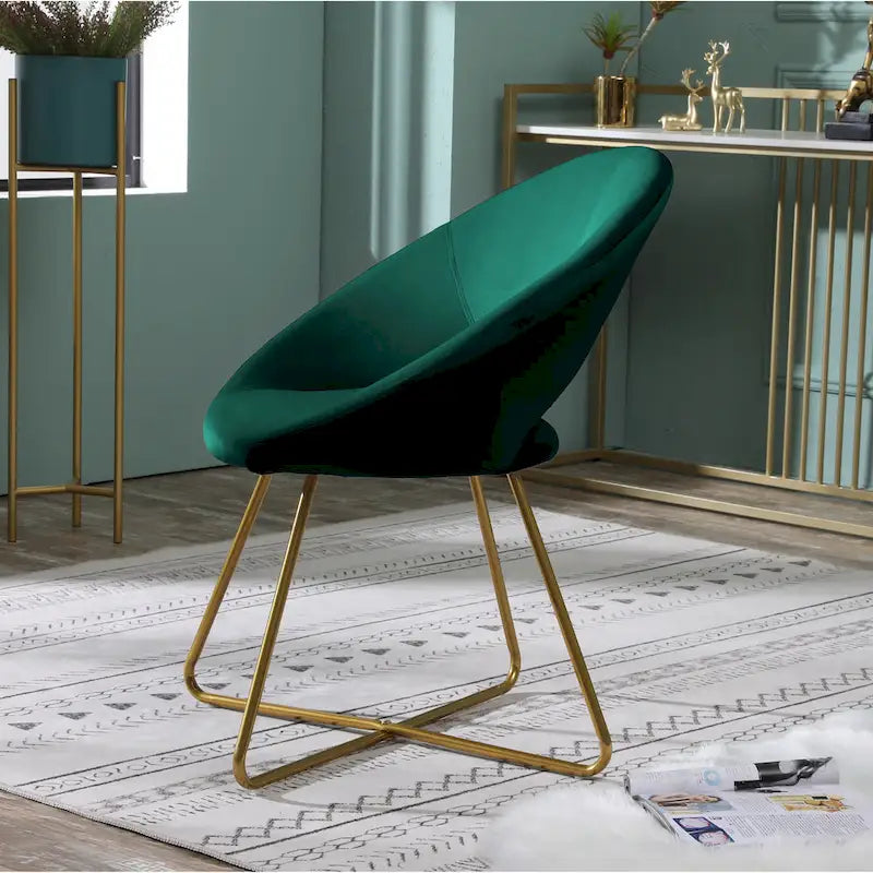 Poltrona imbottita in poliestere da 28" con base dorata