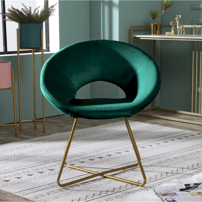 Poltrona imbottita in poliestere da 28" con base dorata