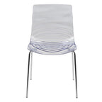 Sedia da pranzo in acrilico con gambe cromate (set da 2) Sedia laterale d'accento moderna