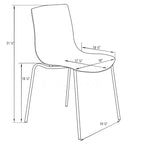 Sedia da pranzo in acrilico con gambe cromate (set da 2) Sedia laterale d'accento moderna