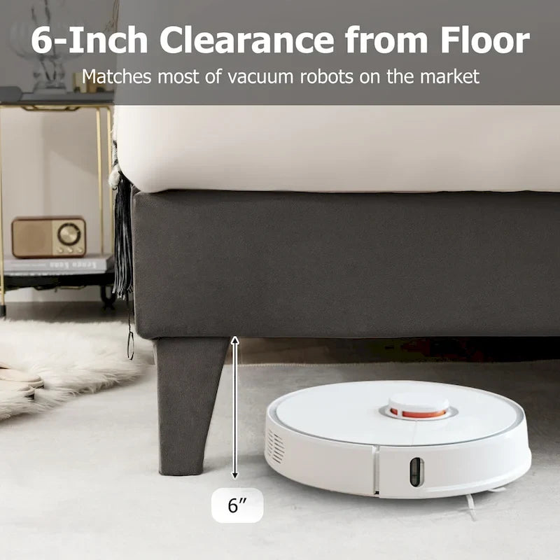 Base letto imbottita con testiera trapuntata