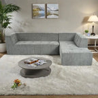 112.2 Divano Letto Modulare a L in ciniglia con Design Libero e Nessun Montaggio Richiesto