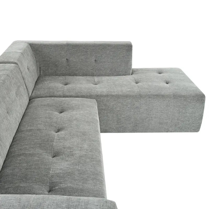 112.2 Divano Letto Modulare a L in ciniglia con Design Libero e Nessun Montaggio Richiesto