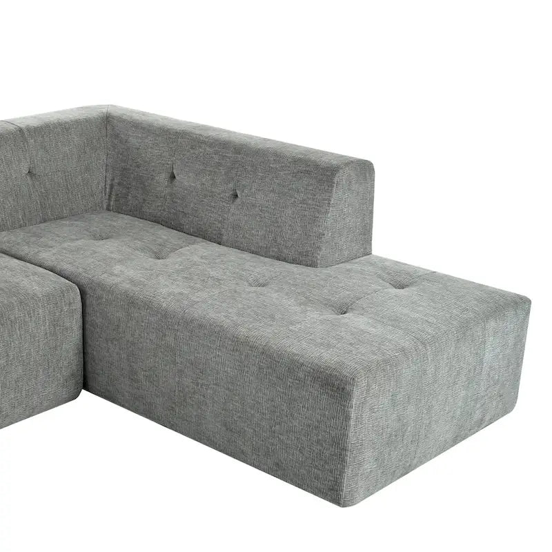 112.2 Divano Letto Modulare a L in ciniglia con Design Libero e Nessun Montaggio Richiesto