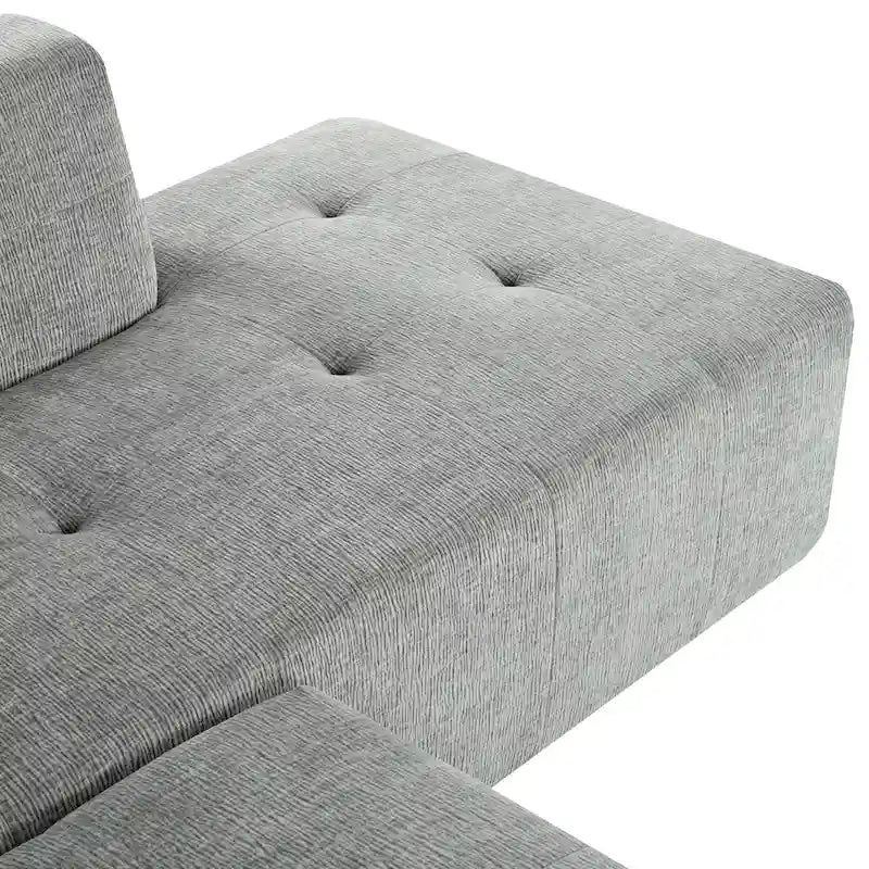 112.2 Divano Letto Modulare a L in ciniglia con Design Libero e Nessun Montaggio Richiesto