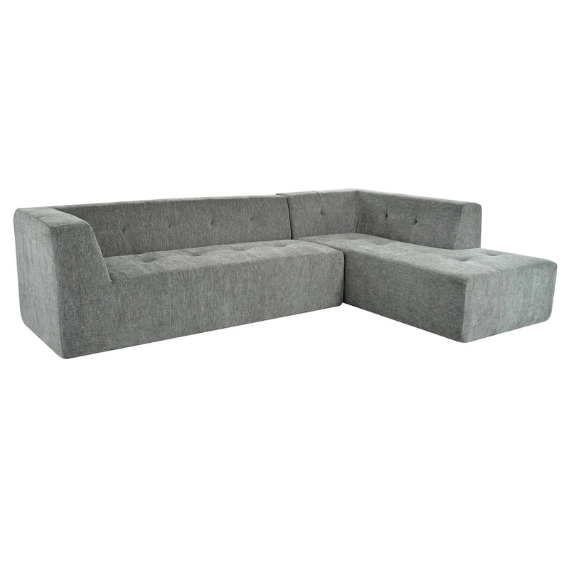 112.2 Divano Letto Modulare a L in ciniglia con Design Libero e Nessun Montaggio Richiesto