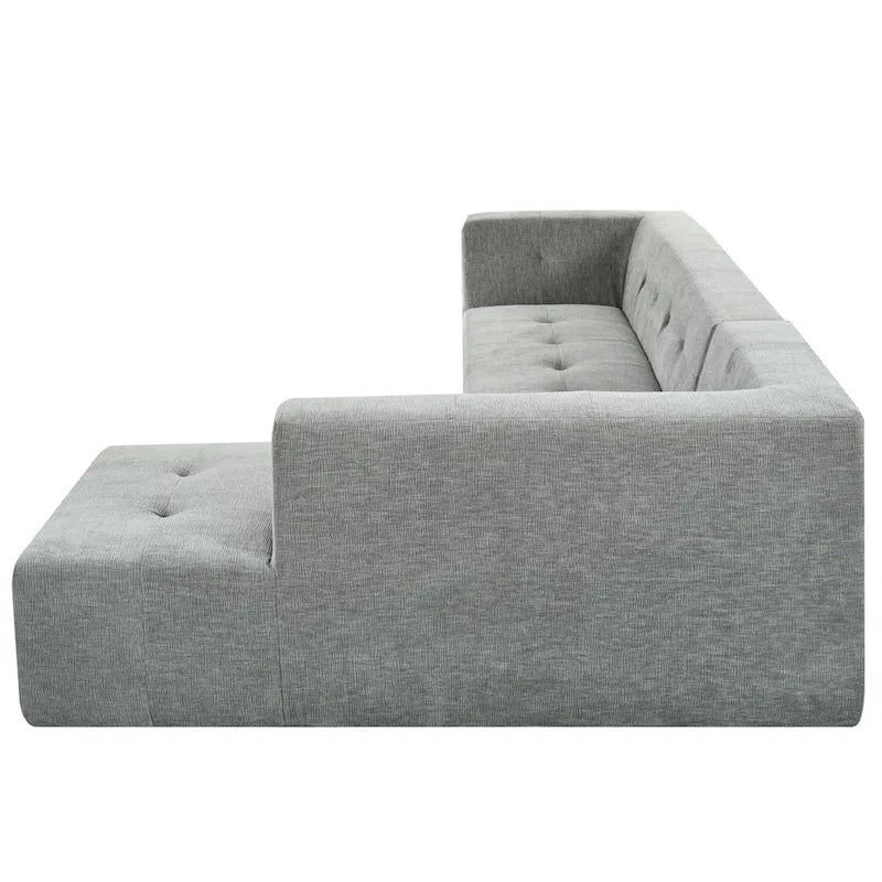 112.2 Divano Letto Modulare a L in ciniglia con Design Libero e Nessun Montaggio Richiesto