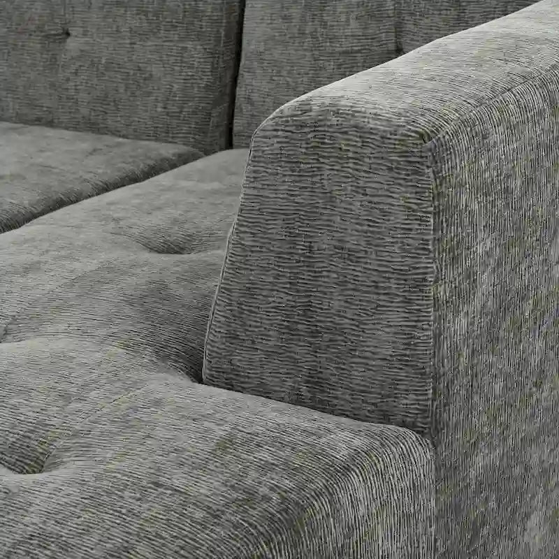 112.2 Divano Letto Modulare a L in ciniglia con Design Libero e Nessun Montaggio Richiesto