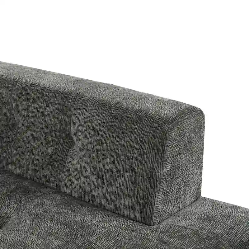 112.2 Divano Letto Modulare a L in ciniglia con Design Libero e Nessun Montaggio Richiesto