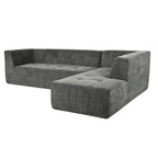112.2 Divano Letto Modulare a L in ciniglia con Design Libero e Nessun Montaggio Richiesto