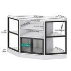 Mobile TV angolare con armadietti e luci LED - larghezza 119 cm