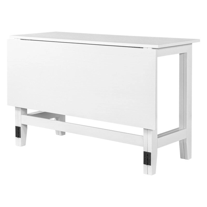 Tavolo da Pranzo Rustico con Ante a Ribalta - Design Salvaspazio in Stile Rustico con Piano in Legno Estensibile - 119.38 cm L x 91.44 cm P x 76.20 cm A