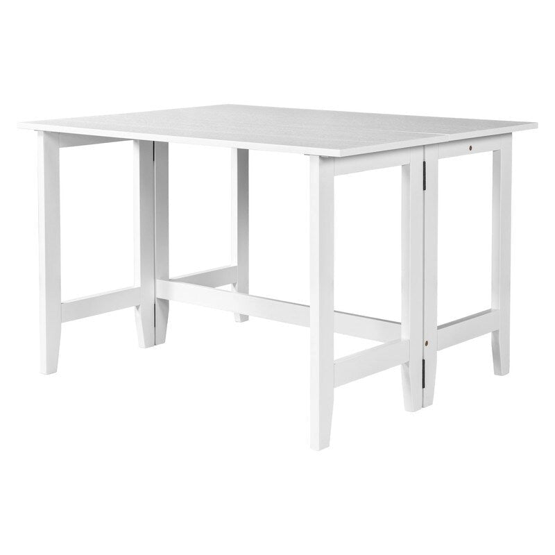 Tavolo da Pranzo Rustico con Ante a Ribalta - Design Salvaspazio in Stile Rustico con Piano in Legno Estensibile - 119.38 cm L x 91.44 cm P x 76.20 cm A