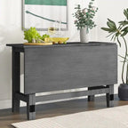 Tavolo da Pranzo Rustico con Ante a Ribalta - Design Salvaspazio in Stile Rustico con Piano in Legno Estensibile - 119.38 cm L x 91.44 cm P x 76.20 cm A
