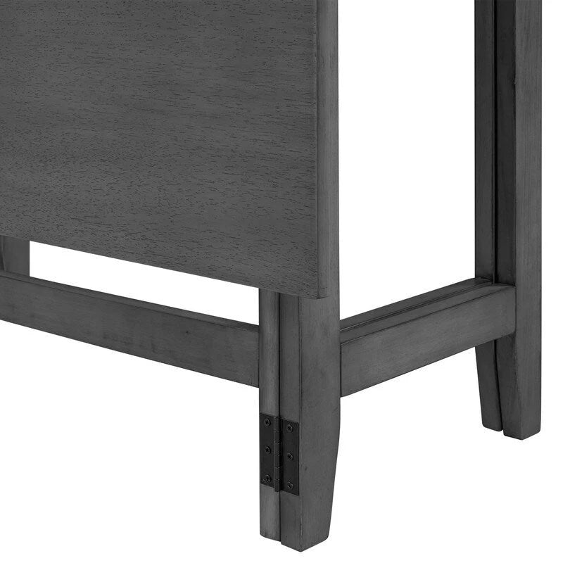 Tavolo da Pranzo Rustico con Ante a Ribalta - Design Salvaspazio in Stile Rustico con Piano in Legno Estensibile - 119.38 cm L x 91.44 cm P x 76.20 cm A