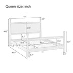 Letto a piattaforma con testiera imbottita in Bouclé, senza bisogno di rete, con doghe in legno, letto a basso profilo - Design minimalista