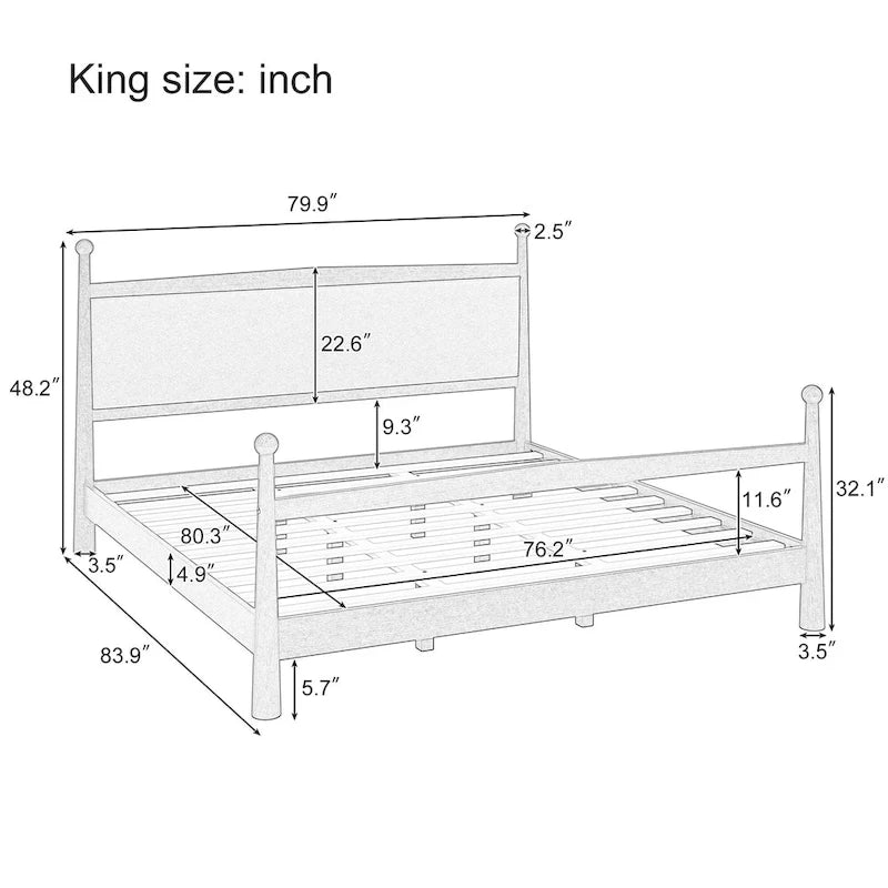Letto a piattaforma con testiera imbottita in Bouclé, senza bisogno di rete, con doghe in legno, letto a basso profilo - Design minimalista