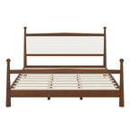 Letto a piattaforma con testiera imbottita in Bouclé, senza bisogno di rete, con doghe in legno, letto a basso profilo - Design minimalista