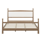 Letto a piattaforma con testiera imbottita in Bouclé, senza bisogno di rete, con doghe in legno, letto a basso profilo - Design minimalista