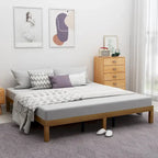 Letto a piattaforma matrimoniale in legno con robuste doghe in legno per camera da letto