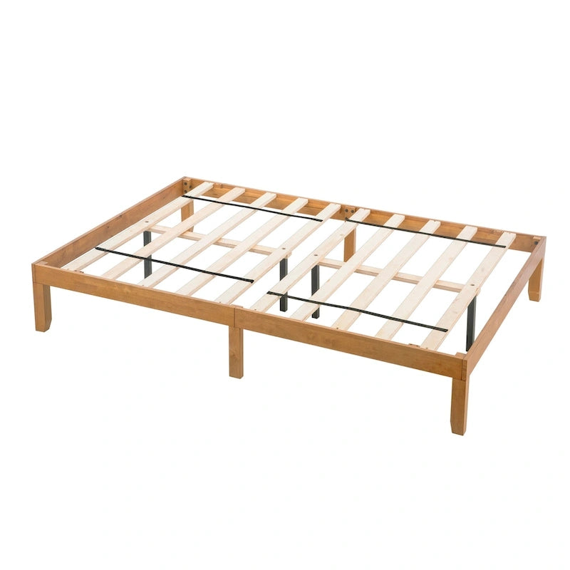 Letto a piattaforma matrimoniale in legno con robuste doghe in legno per camera da letto
