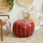 Pouf in pelle bohémien