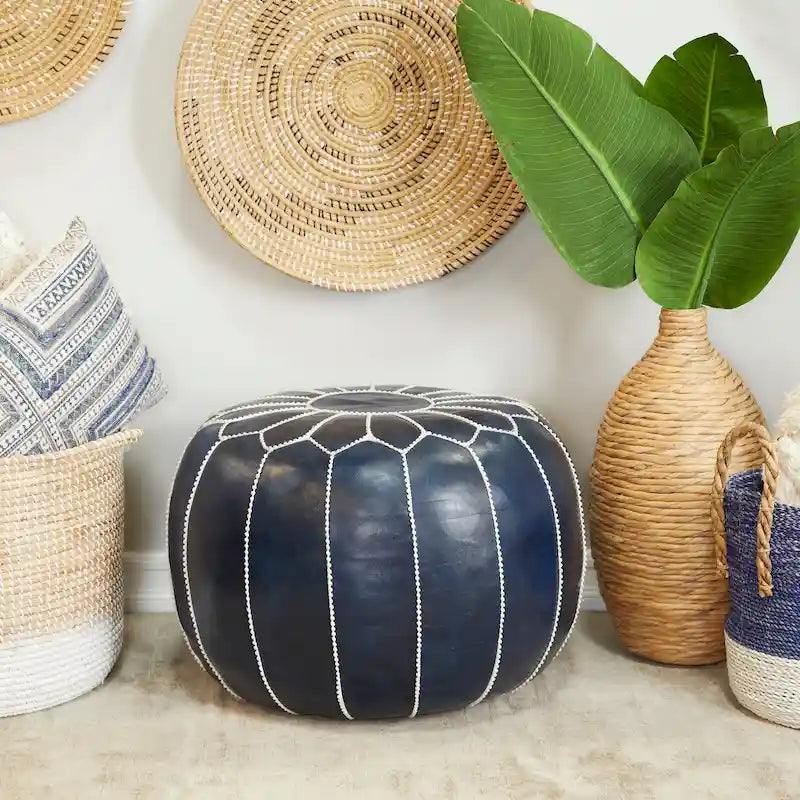 Pouf in pelle bohémien