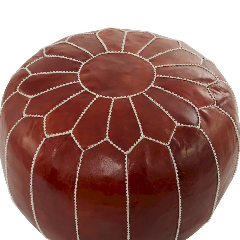 Pouf in pelle bohémien