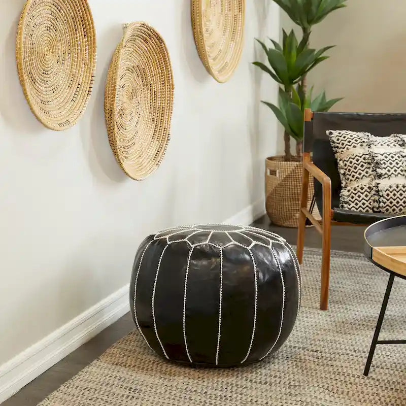 Pouf in pelle bohémien