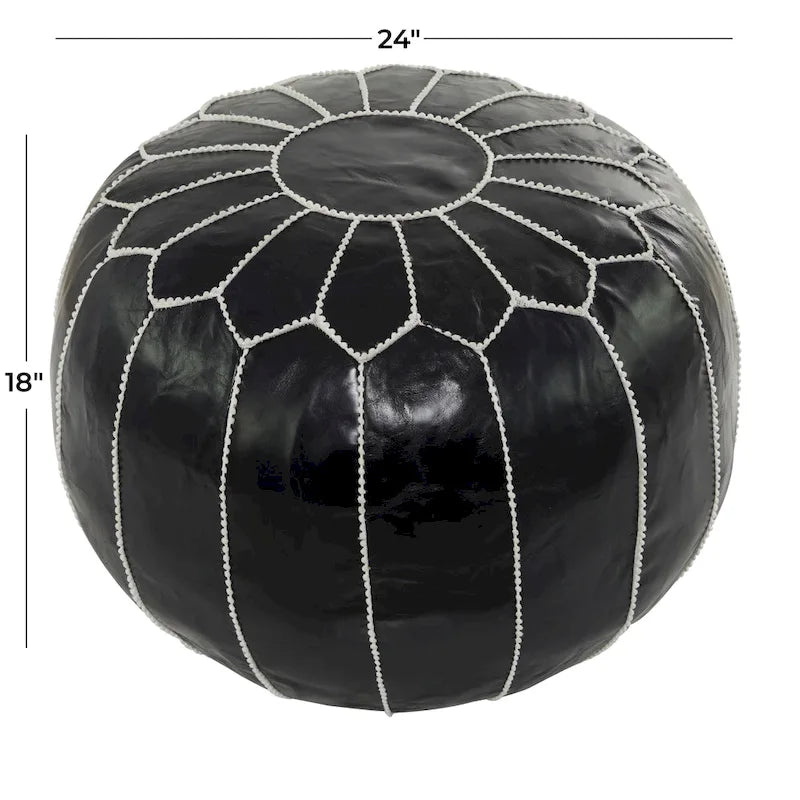 Pouf in pelle bohémien