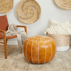 Pouf in pelle bohémien