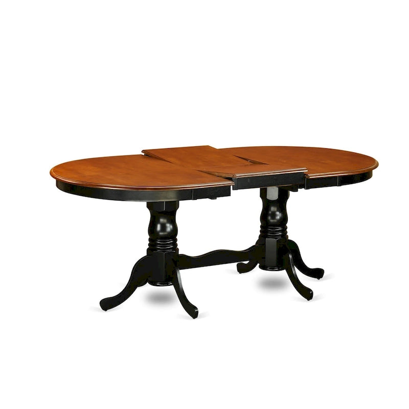 Tavolo Ovale da Sala da Pranzo e Sedie in Legno, Nero e Ciliegio (Opzioni Pezzi)