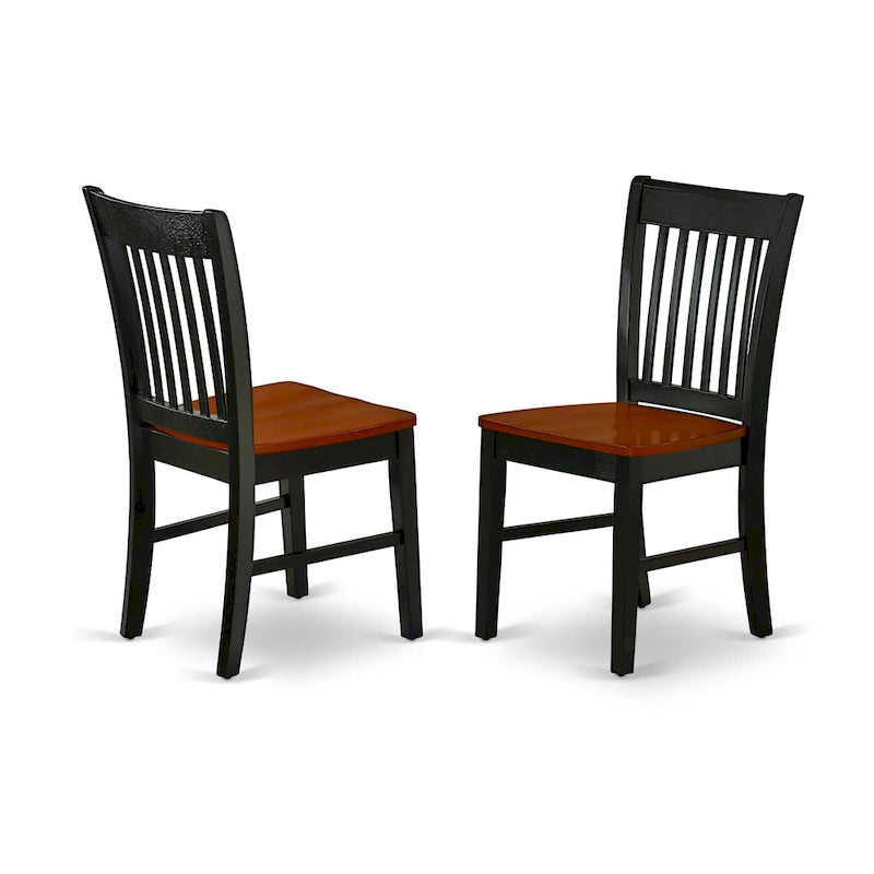 Tavolo Ovale da Sala da Pranzo e Sedie in Legno, Nero e Ciliegio (Opzioni Pezzi)