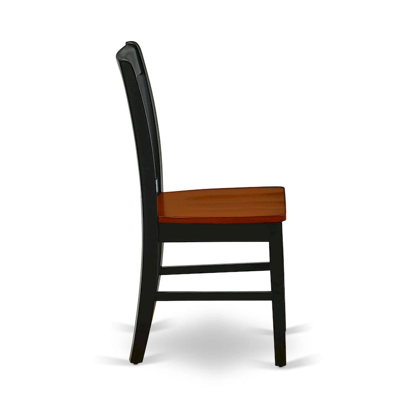 Tavolo Ovale da Sala da Pranzo e Sedie in Legno, Nero e Ciliegio (Opzioni Pezzi)