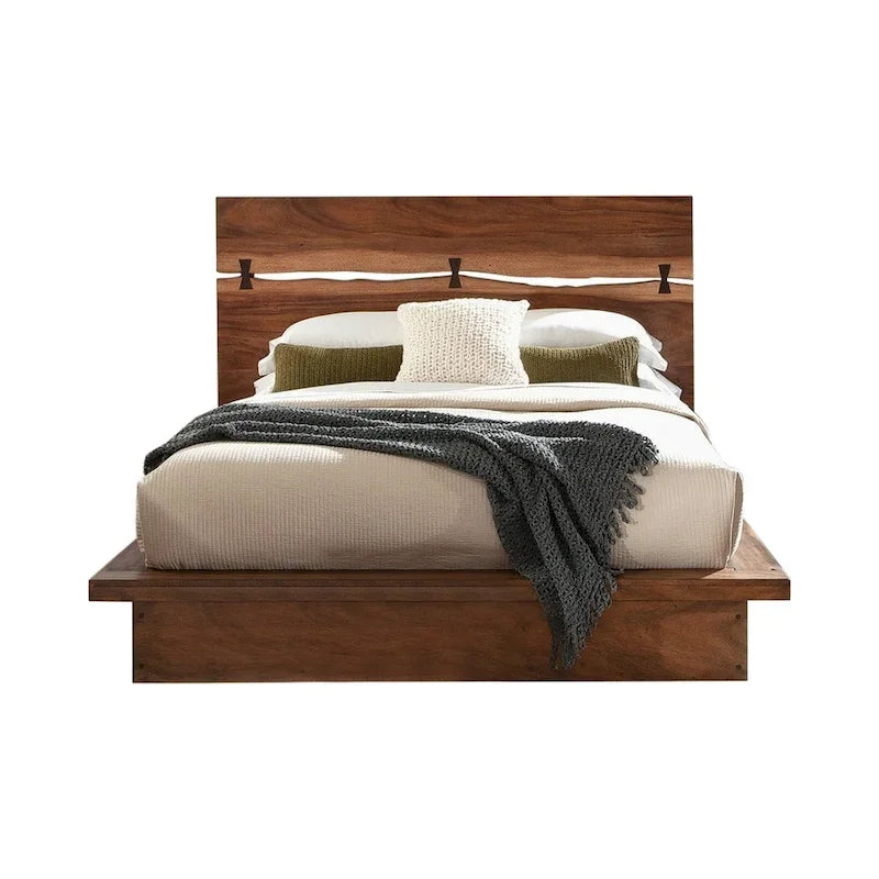 Camera da letto a piattaforma 6 pezzi Smokey Walnut