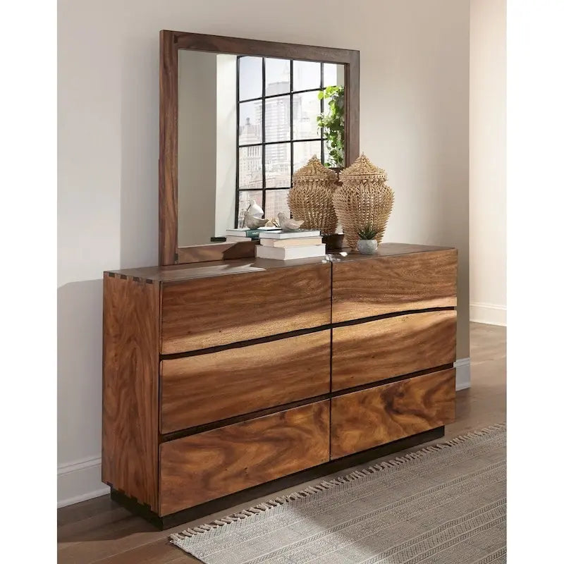Camera da letto a piattaforma 6 pezzi Smokey Walnut