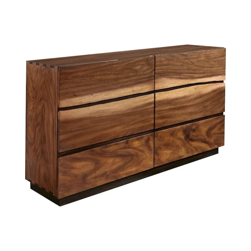 Camera da letto a piattaforma 6 pezzi Smokey Walnut