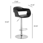 Sgabello da bar Mid-Century Modern marrone girevole regolabile in legno/metallo