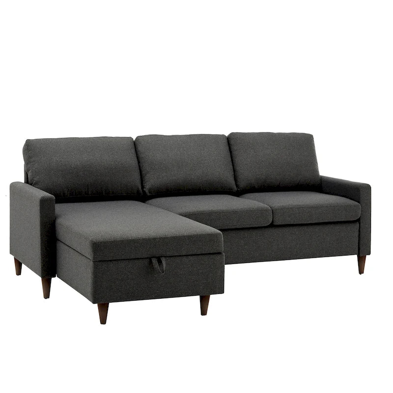 Divano ad angolo con chaise longue contenitore
