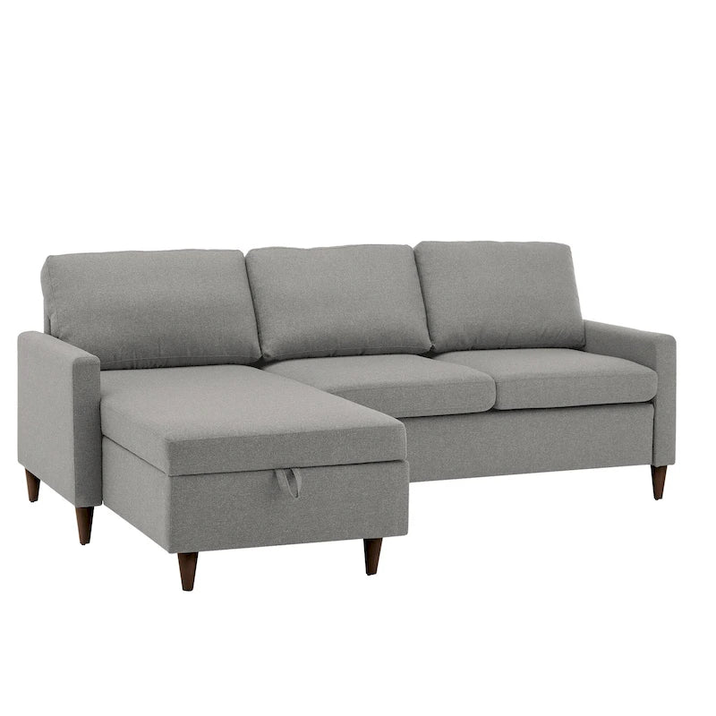 Divano ad angolo con chaise longue contenitore